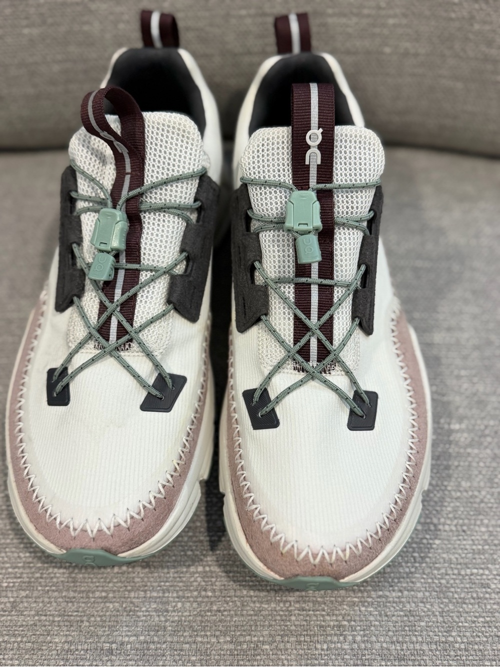 On Running Men's Sneakers in White, Brown & Mint
